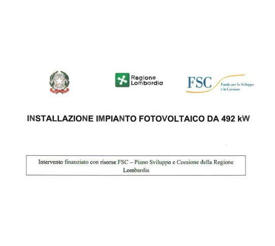 Installazione Impianto Fotovoltaico da 492 kW